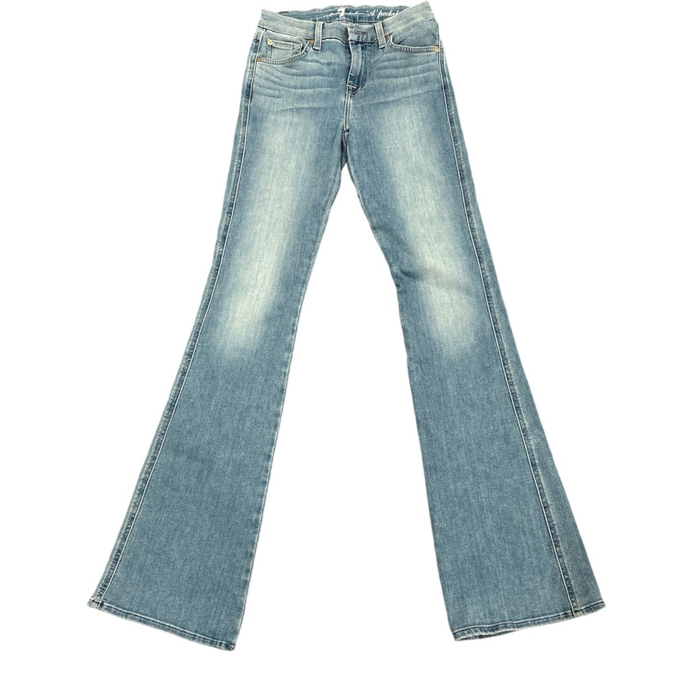 NWOT 7 Seven for all Mankind Mid Rise A Pocket Flare Jean Light Wash Size 26